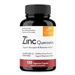 Sandhu’s Zinc Quercetin 120 Vegetarian Capsules – Zinc Supplements for Antiox…