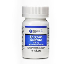 Iron Supplement Ferrous Sulfate 325mg by Reliable 1 | Iron Pills for Women and