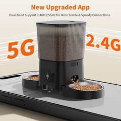 HoneyGuaridan Automatic Cat Feeder for 2 Cats,3.5L Dual Cat Food Dispenser, 2.4G