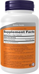 NOW Foods Taurine 1000mg Double Strength 100 Veg Capsules Nervous System