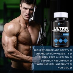 ZHPHK Testo Booster – Muscle Growth, Energy, Libido Capsules 90ct – 2 Pack