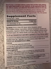 Slow Fe Slow Release Iron Supplement High Potency 30 tab 05/2028 Slowfe