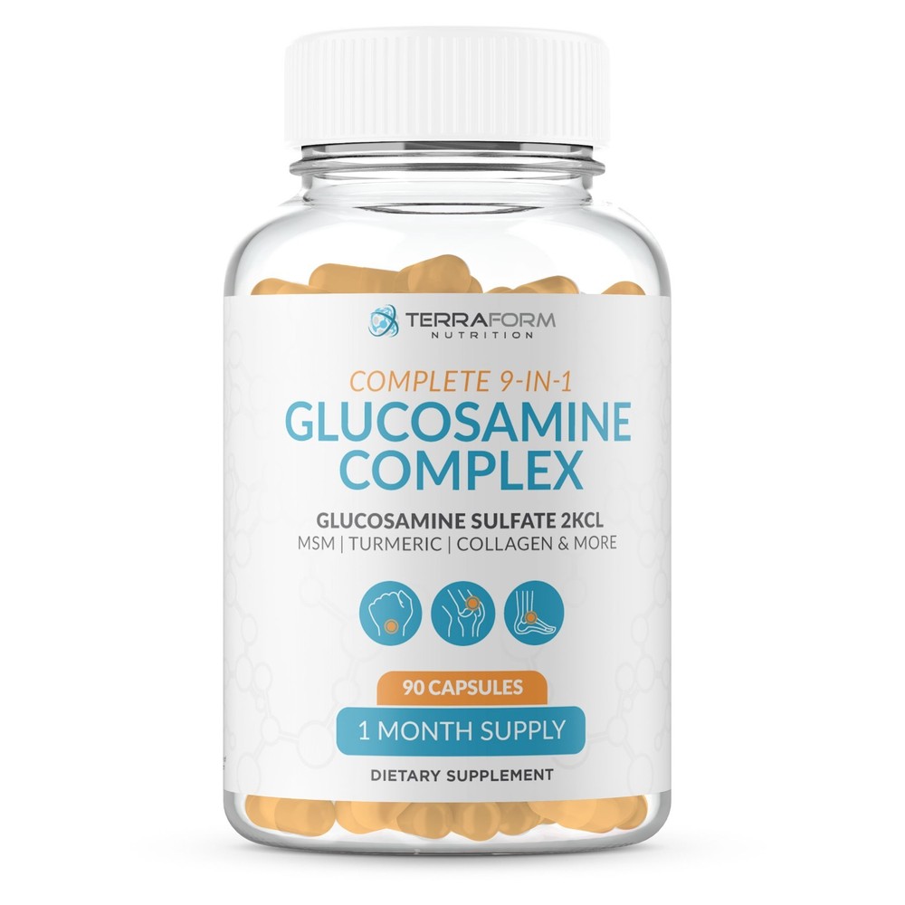 Glucosamine Complex with MSM, Turmeric & Collagen – 1200mg Glucosamine – 90 Caps