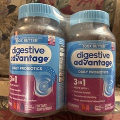 Pack of 2 Digestive Advantage Daily Probiotics 3 in 1 (90 Gummies X 2) Exp 9/26