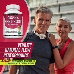 Toplux Organic Beet Root Tablets-Nitric Oxide Booster Beetroot Supplement 2040mg