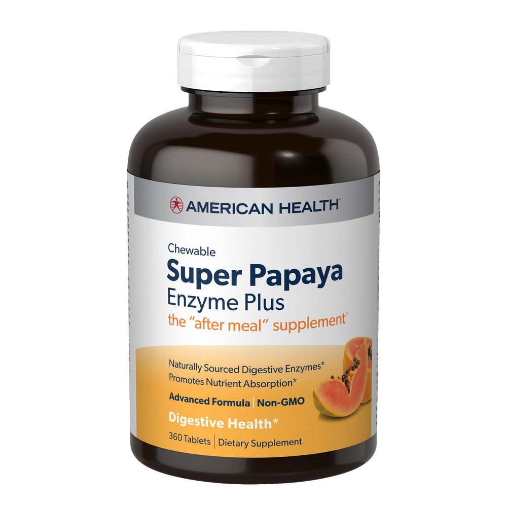 American Health Super Papaya Enzyme Plus – 360 Chewable Tablets – The