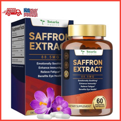 Organic Saffron Extract 88.5mg Supplement for Mood,Energy,Eyes&Immunity EXP 4/27