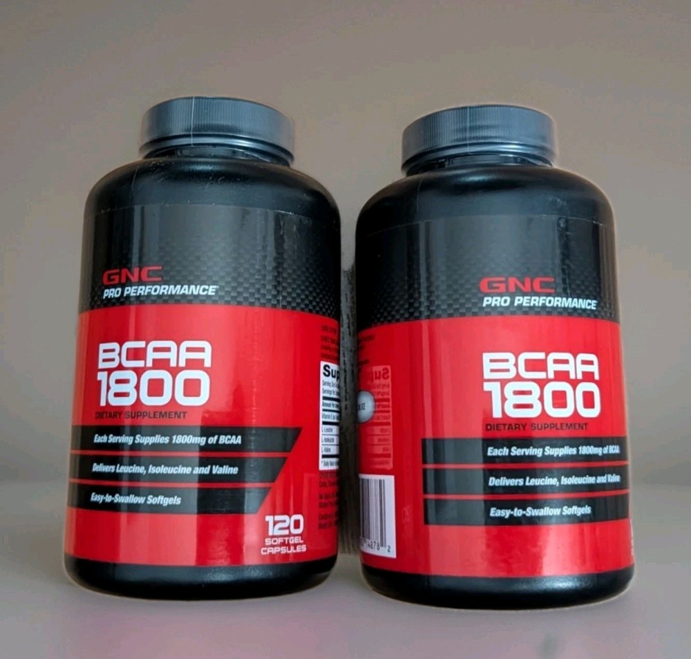 Lot of 2 GNC BCAA Pro Performance Amino Acid 1800 mg 120 Capsulesx2 Exp 11/26