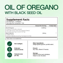 VivoNu Oil of Oregano Caps | 6000mg Oil of Oregano Featuring Black Seed Oil