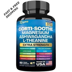 Zoyava Corti-Soothe Magnesium,Ashwagandha,L-Theanine – Supports Cortisol Balance