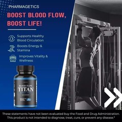 Blood Flow Titan Boost Pro Mens Blood Flow Supplement – 90 Capsules | Pack of 4