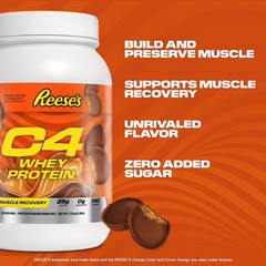 C4 Whey Protein Powder Reese’s Peanut Butter Cup 25g Protein 18 Servings