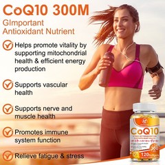 CoQ 10 Coenzyme Q10 Vegan Softgel 300mg Cardiovascular Heart Health 120 Capsule