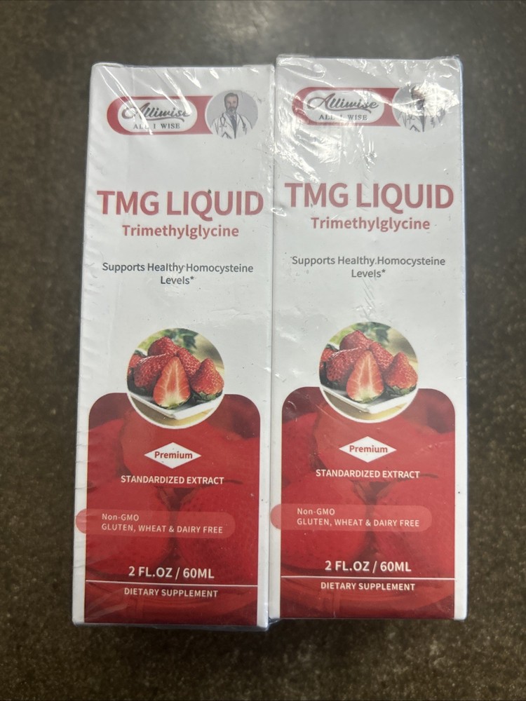Alliwise TMG Liquid Trimethylglycine Homocysteine Support 2 oz 2 PACK Exp 04/27