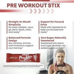 Clean Nutra PreStix Pre Workout 100mg Caffeine Creatine Berry Lemonade 20 Ct