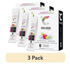 3 Pack CELSIUS On-The-Go Powder Sticks, Dragonfruit Lime, 14 Ct Ea