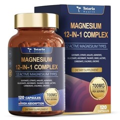 Magnesium Complex 700mg 12in1 Glycinate Citrate Malate 120 Capsules