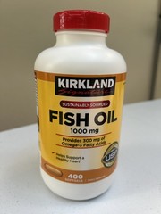 One Lot of 15 – Kirkland Signature Fish Oil 1000 mg – 400 Softgels – EXP 06/2029