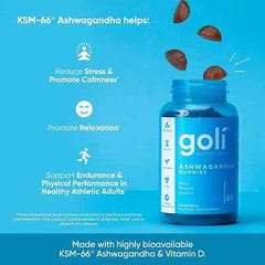 Goli Nutrition Ashwagandha Gummies Supplement Mixed Berry KSM-66