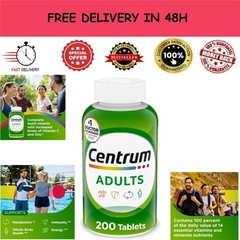 Centrum Adult Multivitamin with Antioxidants, Zinc, Vitamin D3 – 200 Count