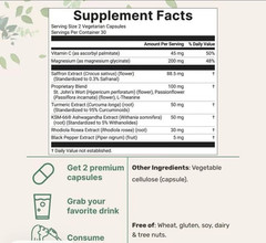 US Saffron Extract Advanced Supplements 60 Veggie Capsule Supplement Pills