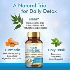 Organic Veda Neem Turmeric Capsules – 5 in 1 Herbal Complex with Amla Fruit, …