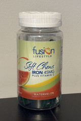 Fusion Lifestyle Iron 45mg + Vitamin C Watermelon – 30 Soft Chews exp 10/2026