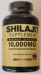Pure Shilajit 10000mg 150 Caps Asphaltum Naturally Occurring Fulvic Acid Non GMO