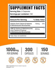 BulkSupplements Calcium HMB 300 Capsules – 1000 mg Per Serving