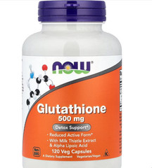 NOW Foods Glutathione , 500 mg, 120 Veg Capsules EXP. 10/29