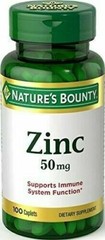 Nature’s Bounty Zinc 50mg Caplets 100 Count Immune Support Exp 09/25