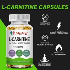 L-Carnitine Capsule – Fat Burner,Metabolism,Energy Booster,Muscle Gain 60 Pills