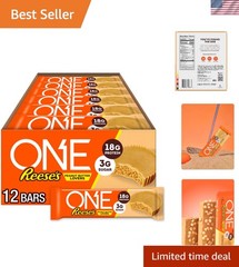 Gluten Free Reese’s Peanut Butter Protein Bars, 12 Count – 18g Protein Each