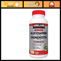 Extra Strength Glucosamine 1500mg & Chondroitin 1200mg – 220 Tablets, Joint Supp