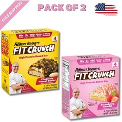 (2 pack) Chef Robert Irvine’s Fit Crunch, Verity-Pack, High-Protein baked bars.