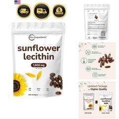 Sunflower Lecithin 1,600mg Per Serving, 300 Softgels | Sustainably Farmed Sou…