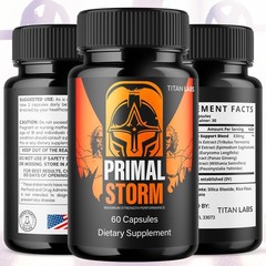 (5 Pack) Primal Storm Advanced Male Support Supplement PrimalStorm 300 Capsules