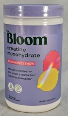 Bloom Nutrition Creatine Monohydrate Powder Raspberry Lemon 40 Servings – NEW