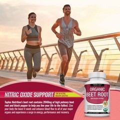 Toplux Organic Beet Root Tablets-Nitric Oxide Booster Beetroot Supplement 2040mg