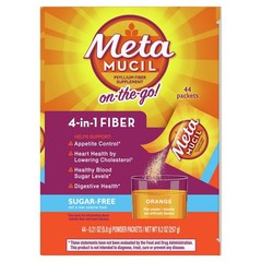 Metamucil Psyllium Fiber Powder Orange – 2.4g Friendly Fiber-44ct