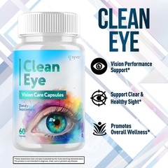 (1 Pack) Clean Eye Advanced Support For Healthy Eye Vision CleanEye 60 Capsules