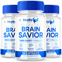 Mindful Wellnes Brain Savior Nootropic, Brain Booster for Memory & Focus 3 Pack