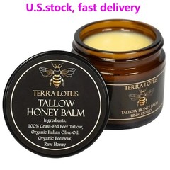 NEW! Terra Lotus ORGANIC Beef Tallow Balm Raw Honey Citrus Moisturizing Cream