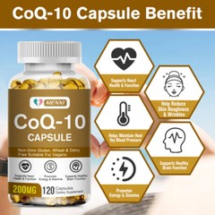 CoQ-10 200mg 240 Softgels Coq10 Co Q10 Coenzyme Heart Support NON GMO