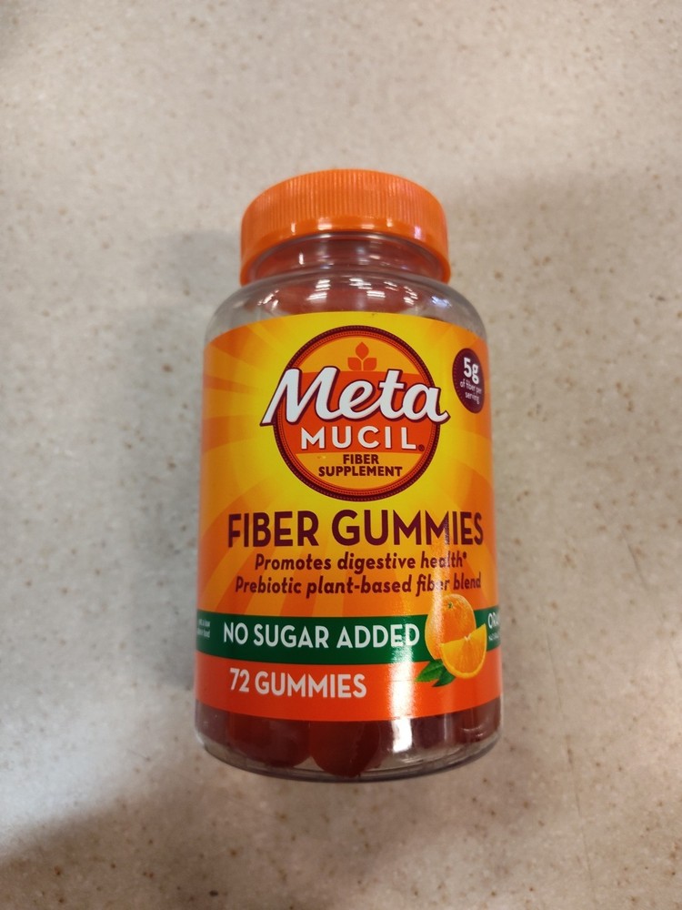 Metamucil Fiber Sugar-Free Orange Gummies Supplement – Pack of 72