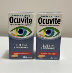 2x Bausch + Lomb Ocuvite Eye Lutein & Antioxidant Tablets 120 Count Each 11/26