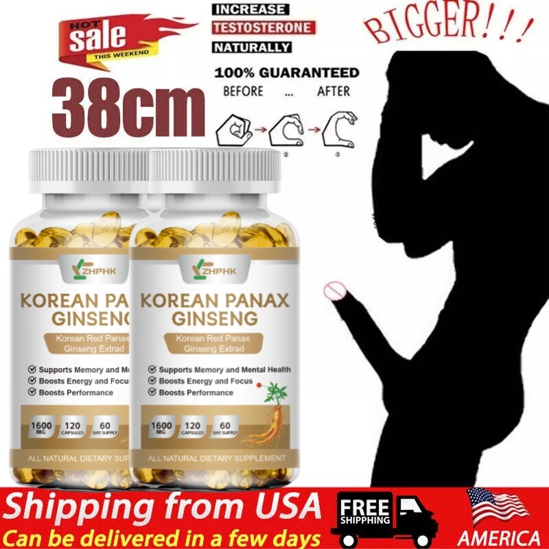 Red Korean Panax Ginseng 1600mg 240 Capsules – Energy/Endurance/Memory/Sex Drive