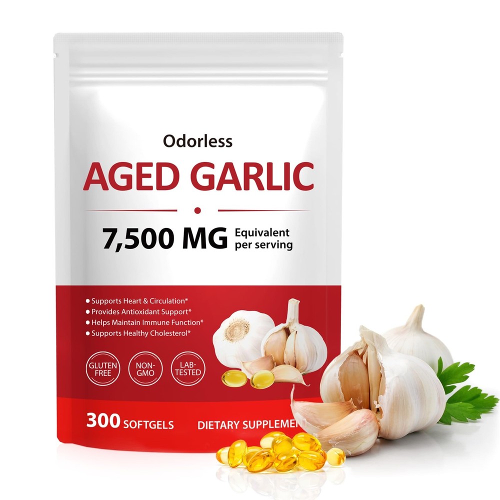 MXCZBSM Aged Garlic Extract Capsules, Odorless Organic 300 Count (Pack of 1)