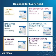 McKesson Ultimate Briefs, [60 Count], Size XL, 58-64 in. Incontinence Adult Di