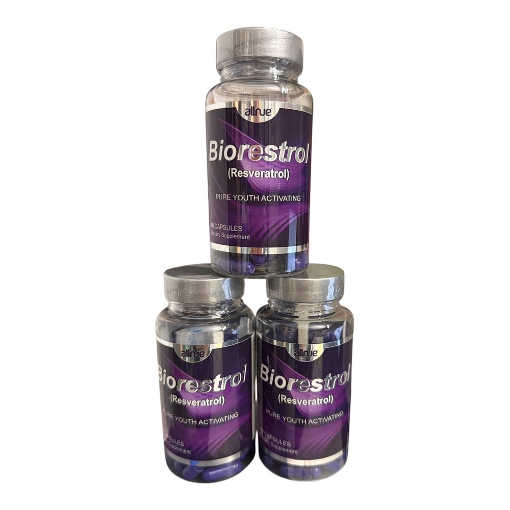 Biorestrol Resveratrol 500mg Capsules – Pure Youth Activating Antioxidant 180 Ct